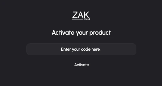 Plugin activation screen with serial number field