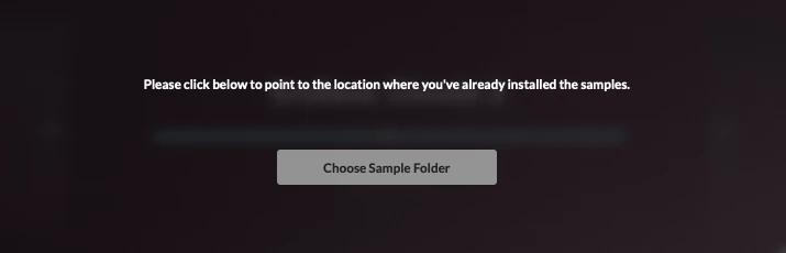 Locate samples folder dialog on Linux